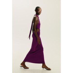ZARA GATHERED HALTER LONG DRESS